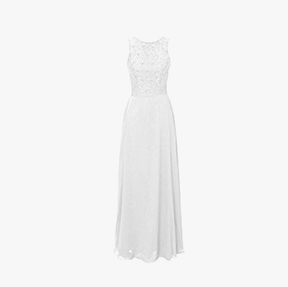 Women's sequin bodice wedding dress